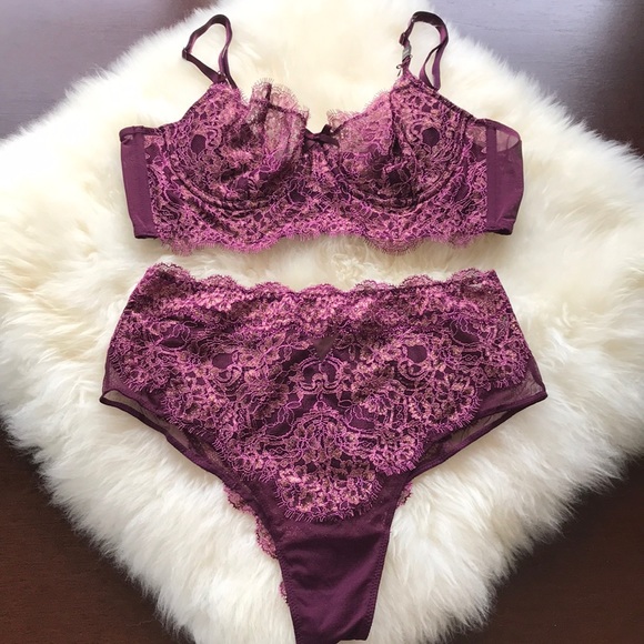 maroon bra panty set